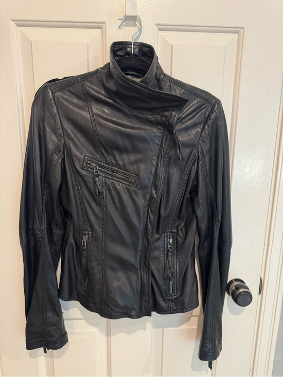 Danier Jackets & Blazers - Danier Black Leather Moto style Jacket - Women's Asymmetric Zip
